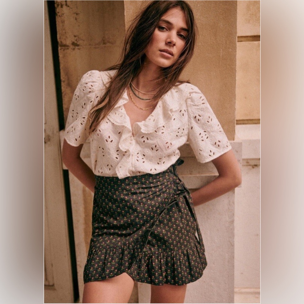 Sézane Camila Wrap Tie Mini Skirt EU Size 36 (US 4)